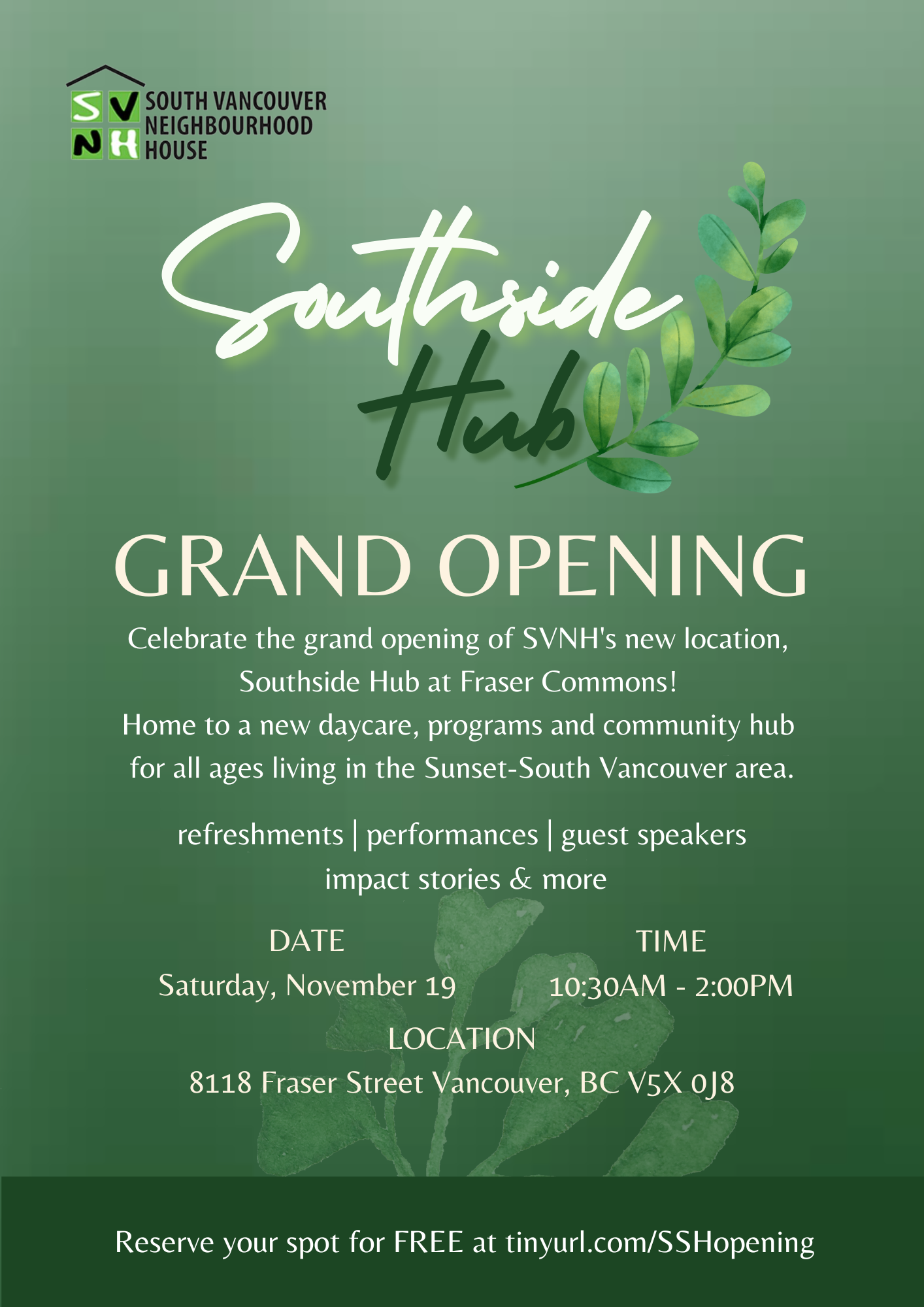 Grand Opening of the Southside Hub – Saturday, November 19, 2022