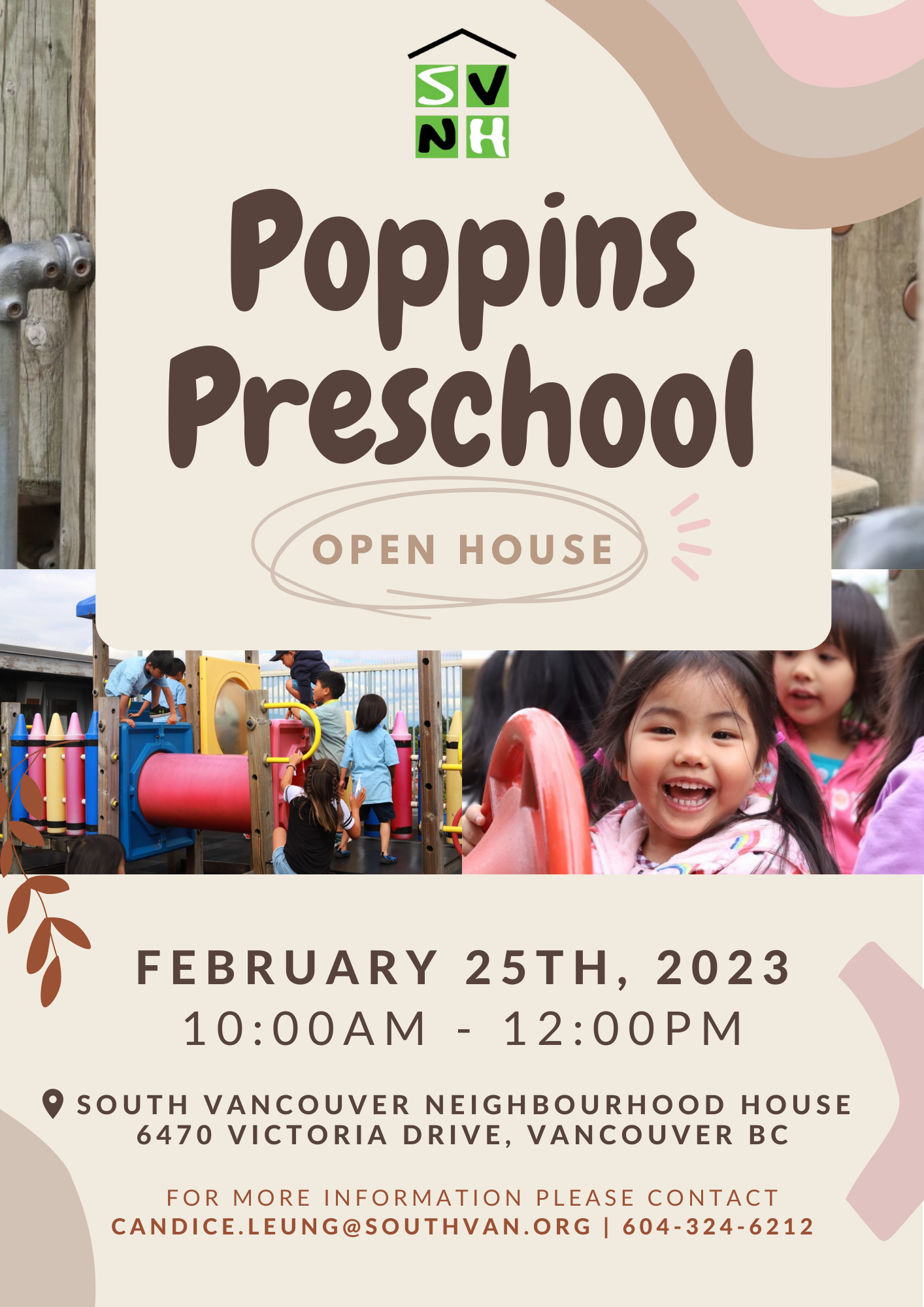 Poppins Preschool Open House – Saturday, February 25 2023