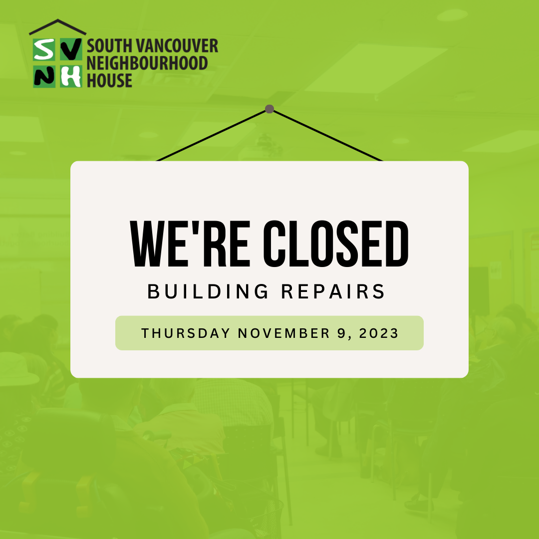 SVNH Closure – Thursday, November 9 2023