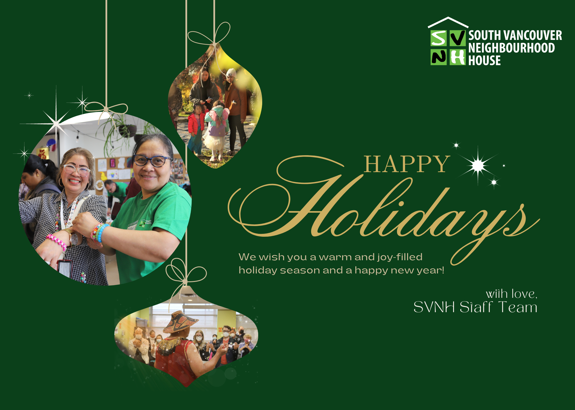 SVNH Holiday Closures – December 25 to January 1st
