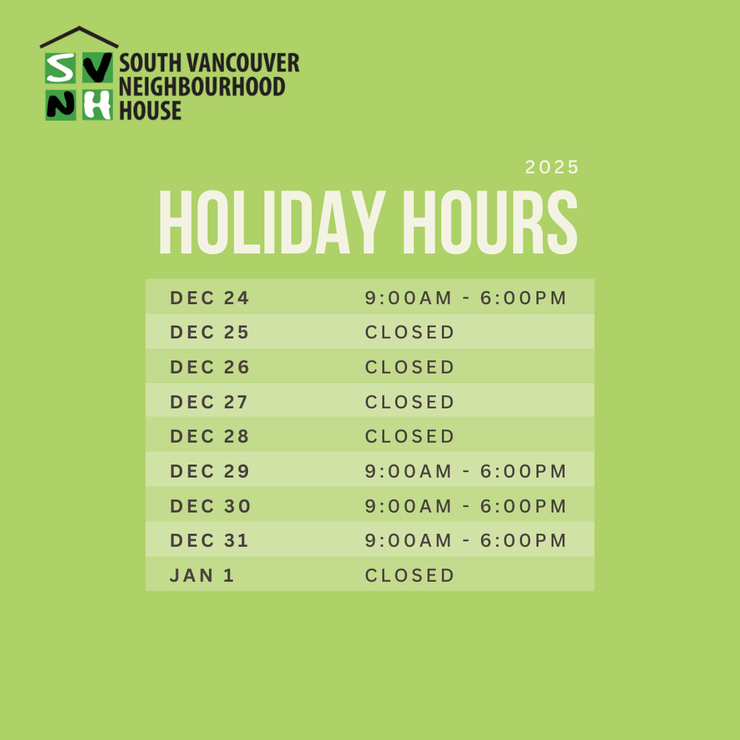 2025 Holiday Hours